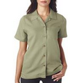 UltraClub Embroidered Ladies' Short Sleeve - Camp Shirt